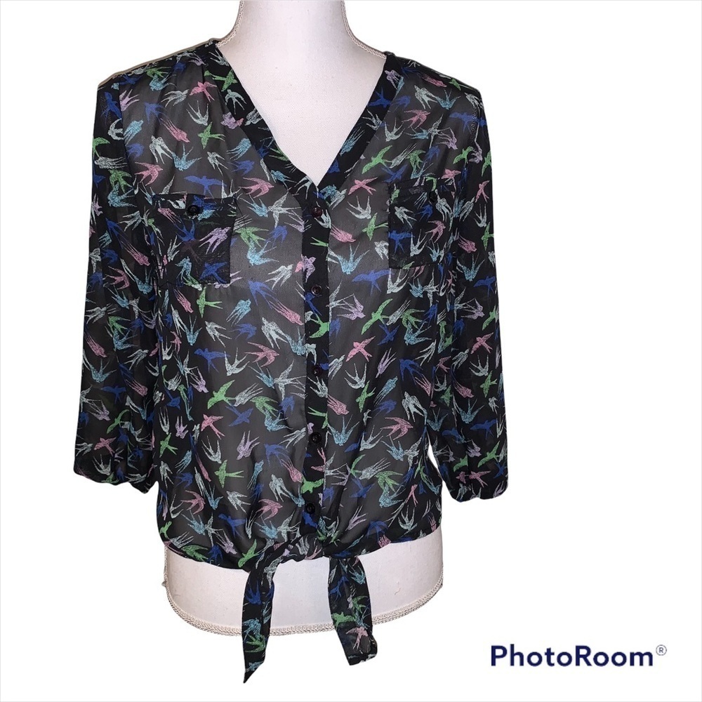 D-Signed Disney Sheer Shirt, Disney, Sparrows, sz XL